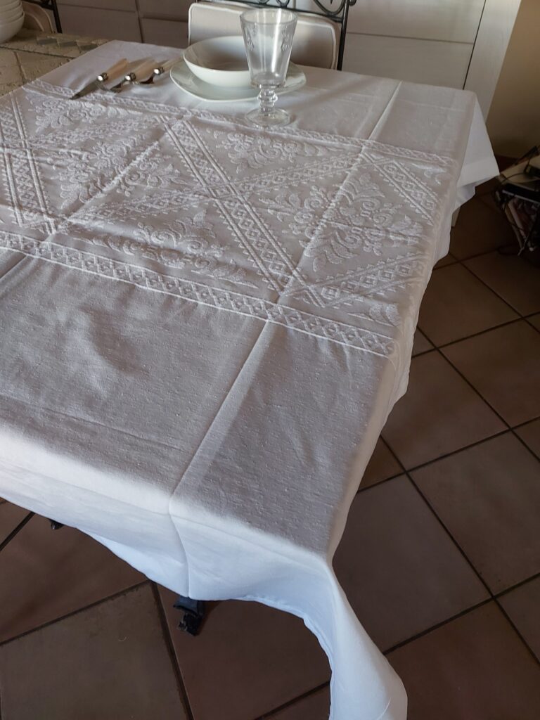 TOVAGLIA FASCIA ALTA GIGLIO BIANCA CM 150X200