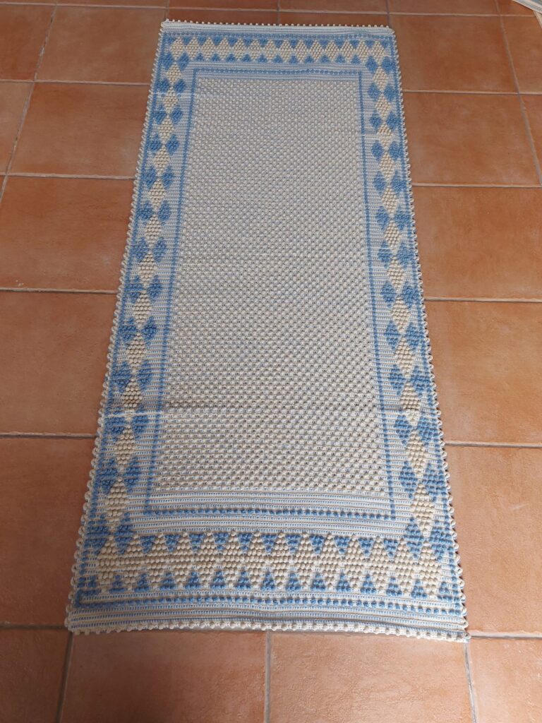 TAPPETO DISEGNO PIENO BORDO ROMBETTO DOPPIO cm 70×165