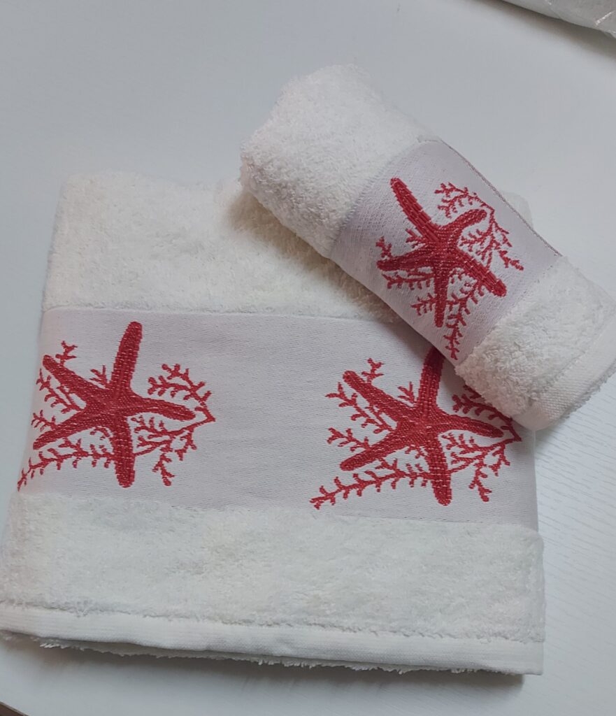 SET ASCIUGAMANI VISO PIU’ OSPITE STELLA ROSSA