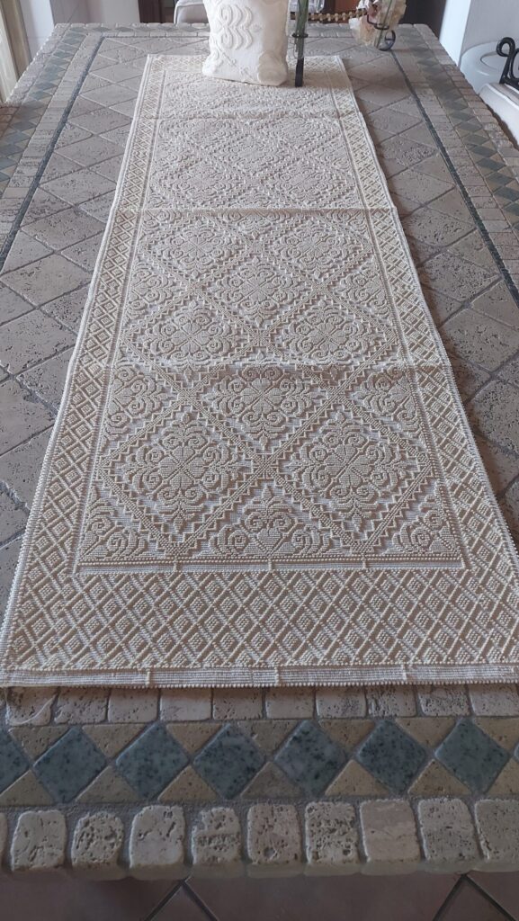 STRISCIA IN COTONE  CM 45X150 DISEGNO GIGLIETTI PIENI